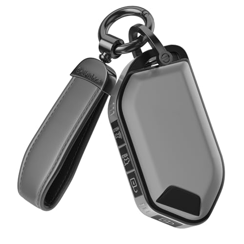 for Kia Key Fob Cover Accessories- Matte TPU Key Fob Cover with Leather Keychain for TellurideCarnival K5 gt lineK5ForteK4SorentoSportage and More.