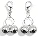 IVIA 4 Sets Cat Bell for Dog Collar Charm Training Pet Pendant Accessories with 2 Pack Stainless Steel Dog Tag Clips(2 X-Small Silver)