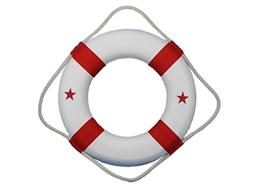 Rojo Lifering decoración 15 "salvavidas playa decoración de interiores - marca Ne Cover