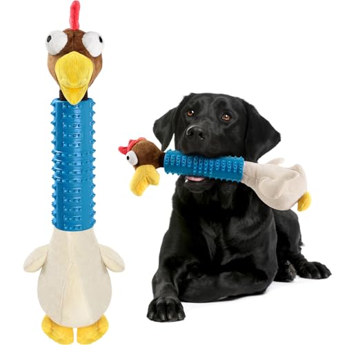 Kapetgo Chicken Dog Toys, Squeaky Dog Chew Toy, Interactive Dog Toys For Boredom, Chicken Indestructible Dog Toys and Chew Toys For Puppy Small Medium Large Dogs