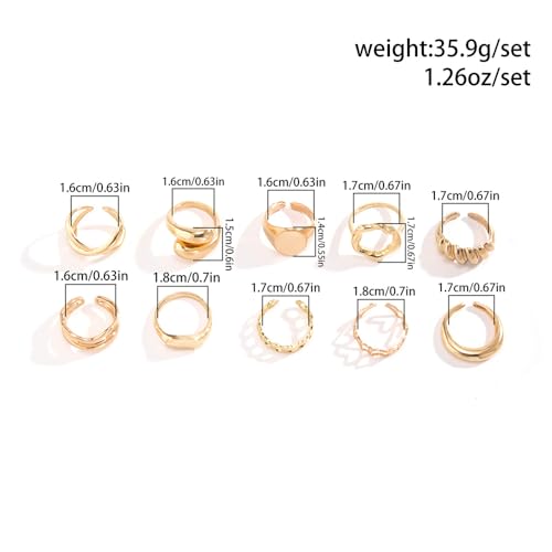 futimely 14k gold stackable knuckle rings set for women teen girlsaesthetic silver 10pcs trendy dainty open midi rings setmidi finger rings pack jewelry gifts