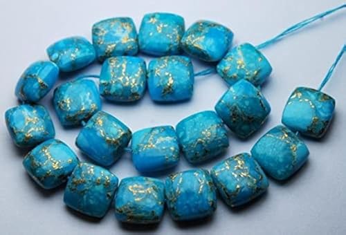 Turquoise copper 8mm de qualité briolette coussin lisse pour joaillerie - 2