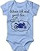 Produktbild miKalino Babybody mit Spruch für Jungen Mädchen Unisex kurzarm Wenn ich mal groß bin.. Motorrad | handbedruckt in Deutschland | Handmade with love, Grösse:74, Farbe:sky