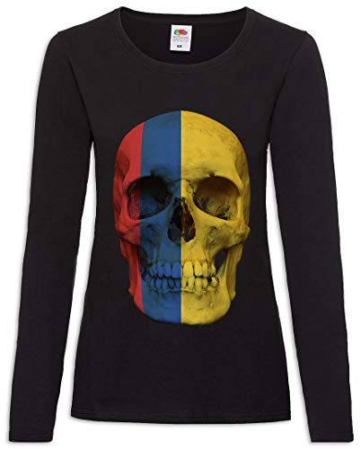 T-shirt à manches longues Colombie pour femme avec motif de crâne
