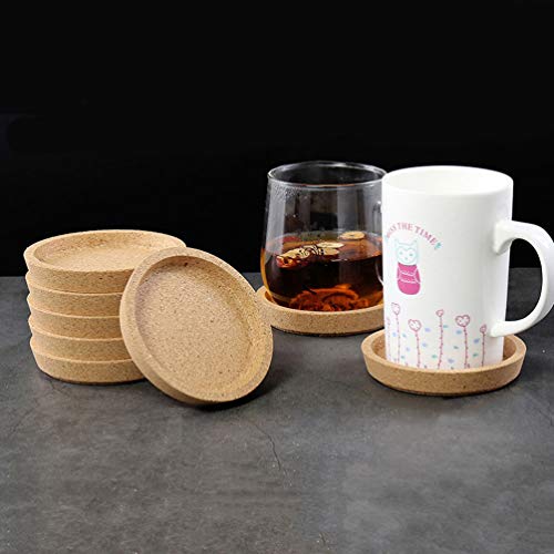 Hemoton 5Pcs Xícara de Cortiça Coasters Placemat Cortiça Bebida Coaster Isolamento Térmico Absorvent