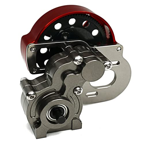 Secosautoparts Full Metal Assembled Transmission Case Center Gearbox With Steel Gear For 1/10 Scale Rc Axial Scx10 Crawler Car #TOP3