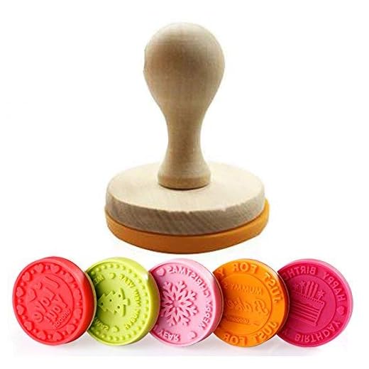 WasonD 18pcs Kit de Tampon à Biscuit en Silicone Gâteaux Outils pour Biscuits Maison Emporte Décoration de Gâteau, 5 Motifs Timbres + 12 Moules à Pâtisserie + Presse Cookie en Bois