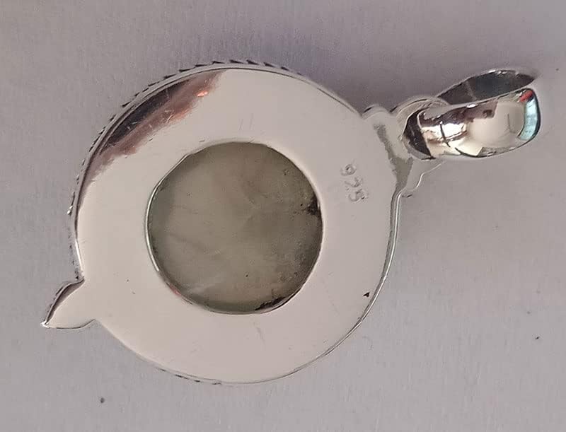Miniatura 3 de 925 sterling silver pendant jewelry prehnite stone handmade jewelry round shape hot selling items lovely gift