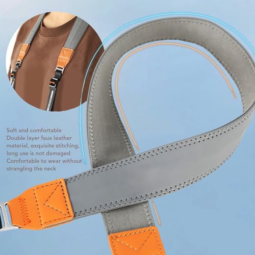 Alomejor Drohnen Fernbedienung Lanyard aus PU-Leder verstellbares Halsband kompatibel mit RC1 RC2 Air 3 4 Pro