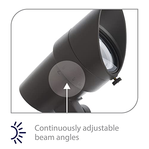 Wac Landscape Lighting, Led 12V Small Size Accent Light With Adjustable Beam Angle And Integral Brightness Control 50-420 Lumens 2700K Warm Built-In Led In Black #TOP2