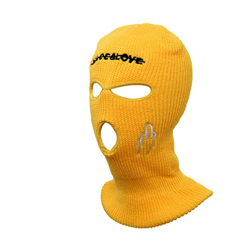 Formery 3 Hole Knitted Ski Mask Winter Knit Full Face Cover Ski Mask Cycling Outdoor Sports Neck Gaiter Warm Adult Balaclava Face Covering For Women And Men(Yellow) #TOP10