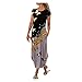 per Pelliccia Abito da Donna Oversize con Scollo a O Stampato Summer Holiday Swing Abito Lungo al Pavimento Vestitini Estivi Lunghi Sfizioso