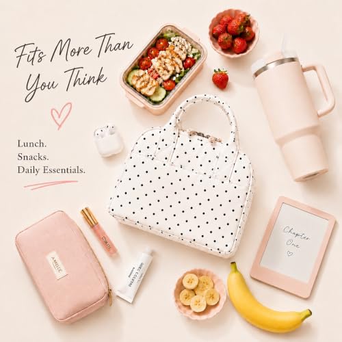 Image of LOVELYWIND Lunch Box for Women Cute Lunch Bags for Women Lunch Tote Bags Reusable Insulated Lunch Box Large Capacity Reusable Insulated Cooler for Work or Travel Gifts or Beach