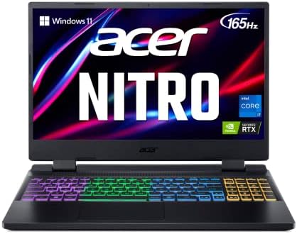 Acer Nitro 5 AN515-58-7583 Gaming Laptop | Intel Core i7-12700H | NVIDIA GeForce RTX 3070 Ti Laptop GPU | 15.6" QHD 165Hz 3ms IPS Display | 16GB DDR4 | 2TB SSD in RAID 0 | Killer WiFi 6 | RGB Keyboard