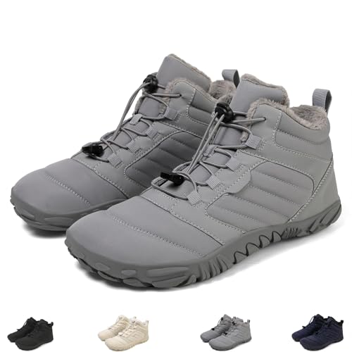 Men's Women's Winter Hiking Boots Outdoor Waterproof Wide Toe Barefoot Shoes Non-Slip Warm Snow Boot Lightweight Breathable Footwear