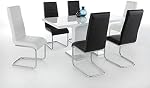 Inspirer Studio IRIS Extendible Dining Table Pedestal Table MDF High-Gloss White