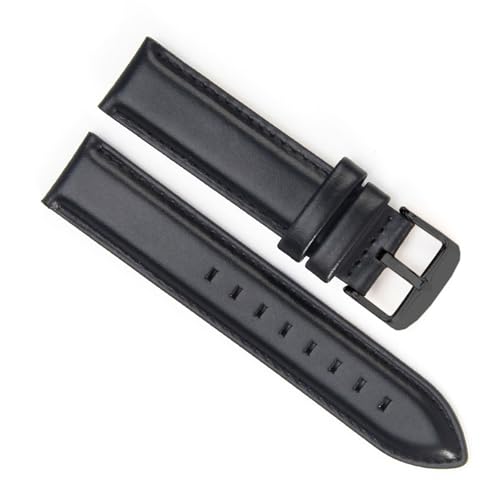 Bracelet en cuir noir 19mm de qualité supérieure pour montre DW