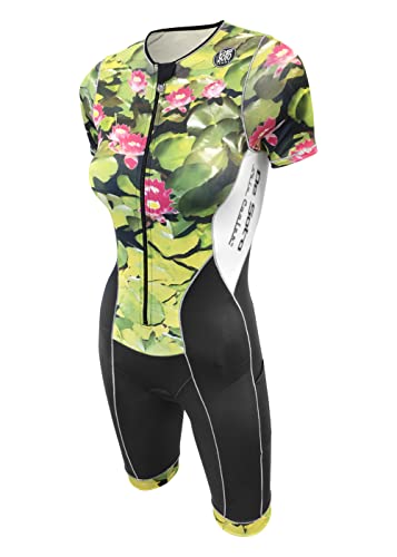 De Soto Femme Riviera Short Sleeve Trisuit - WRTTS1 (Le Jardin Lily Pad, Large)
