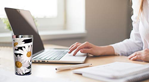 Cuajh Daisy Music Note Travel Coffee Mug For Woman Girl, Insulated Tumbler With Lid For Wife Girlfriend Birthday Gift, 14 Ounces #TOP6