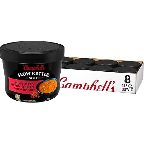 Campbell's Slow Kettle Style Roasted Red Pepper & Smoked Gouda Bisque, 15.5 oz. Tub (Pack of 8) Cover