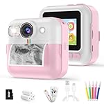 Instant Print Camera for Kids, Christmas Birthday Gifts for Girls Age 3-10, Toddler Toy for 3 4 5 6 7 8 9 10 Year Old Girls with 3 Roller Photo Paper (Pink)