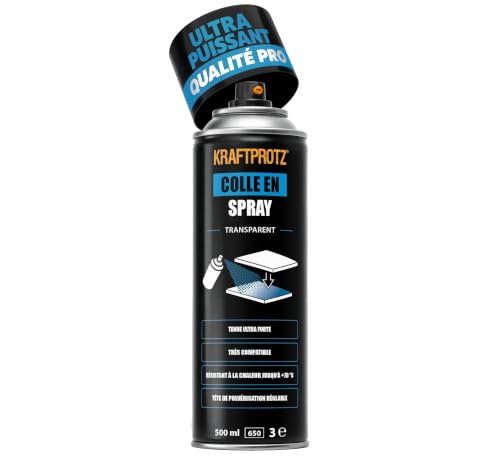 Colle en spray transparente 500 ml...