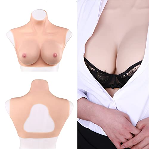 Buste en silicone pour mastectomie et cosplay bonnet B en teinte peau jaune