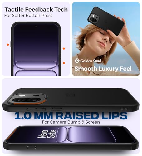 Image of Golden Sand Shockproof Sleek Hybrid Armor Back Cover Case Compatible with OnePlus 13s 5G (Semi Transparent Frosted PC + Black TPU Bumper)