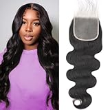 5x5 Lace Closure Body Wave HD Lace Closure Pre Plucked 100% Brazilian Virgin Human Hair Extensions for Black Women with Baby Hair Free Part Natural Color 12 Inch