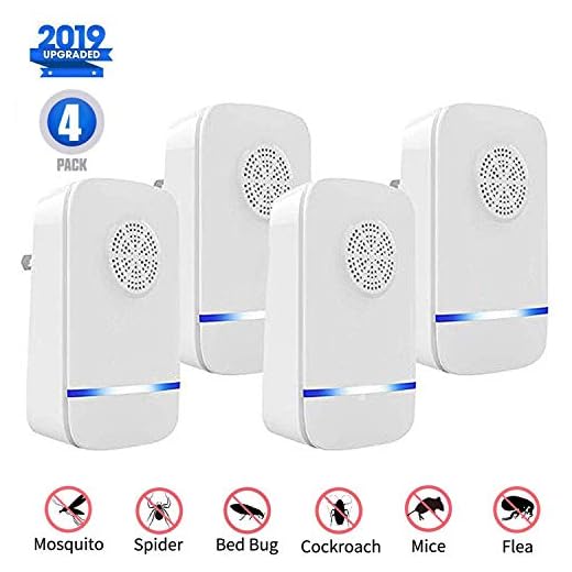 ZHENROG Repelente Ultrasónico Mosquitos 2019 Control de Plagas para Las Moscas, Cucarachas, Arañas, Hormigas, Ratas y Ratones, Insectos Antimosquitos Eléctrico Extra Fuerte para Interiores (4-Pack)