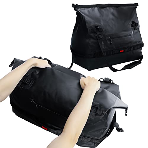 MIER Large Waterproof Duffel Bag Rolltop Dry Backpack Duffle Bags for Kayaking, Rafting, Boating, Swimming, Camping, Travel, Gym, Beach, 60L, Black