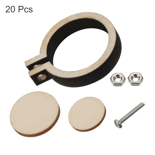 Pequeños aros redondos de punto de cruz de madera mini para colgante bricolaje y marcos de costura 3