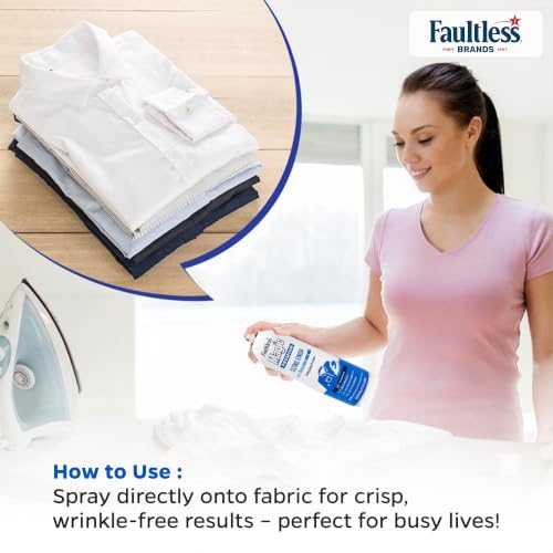 Image of Faultless Limited Edition Magic Premium Sizing Finish Ironing Spray, 567g | Pro Grade Restorative Formula | Spray & Iron for Professional Finish | Wrinkle-Free | Imported from USA