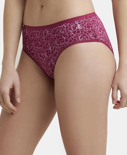 Image of Jockey 1807 Women's High Coverage Micro Modal Elastane Stretch Mid Waist Hipster with Ultrasoft Exposed Waistband