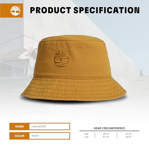 Image of Timberland Mens Bucket Hat, Cotton Twill, Soft Brushed Finish, Packable Sun Hat