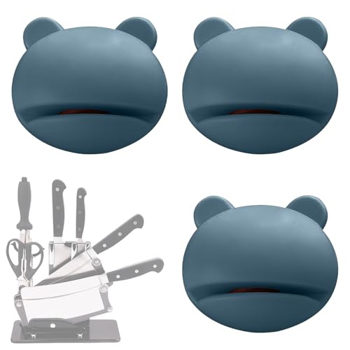 Image of 3PCS Compact Knife Sharpener for Kitchen Use, Small Sharpening Tool with Non Slip Base for Household Cooking and Food Preparation(Blue,A,F)