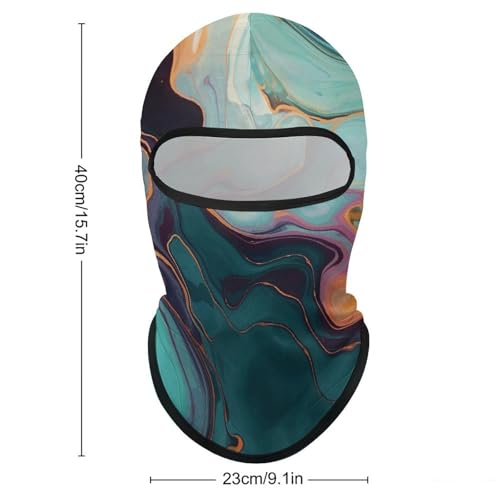 Balaclava para hombre, máscara para esquí y ciclismo, con diseño de mármol colorido, cubreboca y cuello para invierno miniatura 2