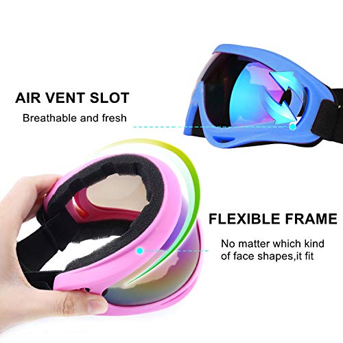 Image of LJDJ Motorcycle Goggles - Glasses Set of 2 Transparent Lenses Dirt Bike ATV Motocross Anti-UV Adjustable Riding Offroad Protective Combat Tactical Military Goggles Men Women Kids Youth Adult