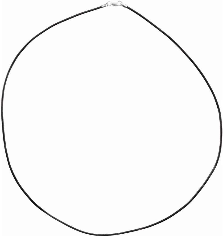 Sonia Jewels Solid 925 Sterling Silver 1.5mm Black Leather Cord Necklace Secure Lobster Clasp Closure 20" - Image 2