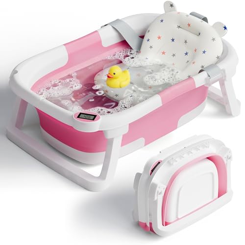 iBabyMax Collapsible Baby Bathtub for Newborn to Toddler, Baby Bath...