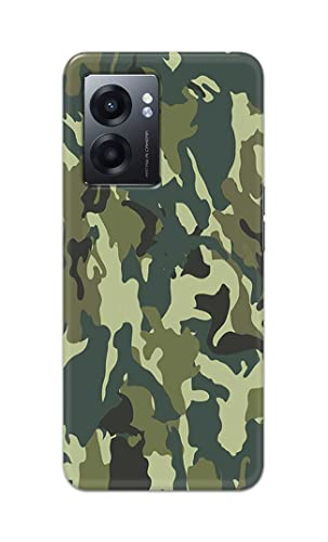 Image of Printed Hard Back Cover Case for Realme Narzo 50 5G Back Cover (Green Army Camouflage) -1803