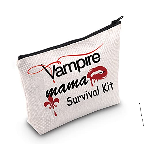 MEIKIUP The Vampire Diaries Inspired Cosmetic Bag Damon Stefan Fans Gift Katherine Fans Makeup Bag Vampire Girl Vampire Mama Storage Bag Gift For Vampire Fans (Vampire mama bag)