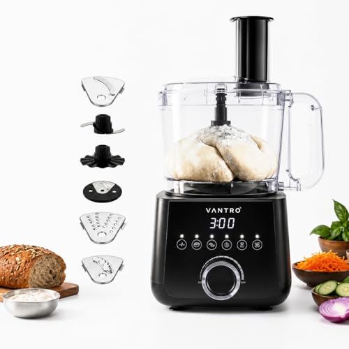 Image of VANTRO 1000W Food Processor with 2L Bowl - Multi-Purpose Kitchen Appliance for Chopping, Slicing, Dough Kneading & Grinding | Powerful Motor, Easy Clean Design