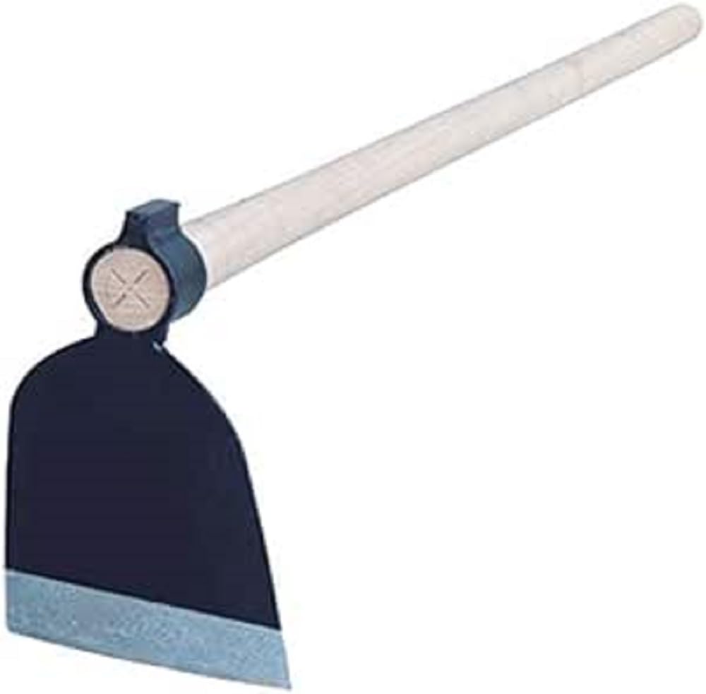 Houe avec manche - Acier trempé et forgé - Tête avec bord affûté - Manche en bois de 130 cm - Poids 800 g - Idéal pour l'agriculture et le jardinage - Bikain