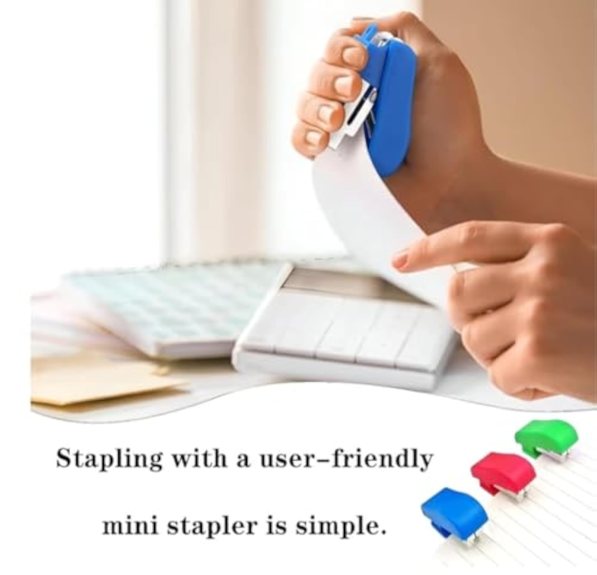 4Pcs Mini Stapler with Staple Pins