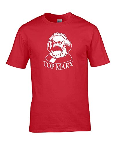 Ice-Tees Top Marx - Camiseta para nia con silueta icnica de Karl Marx Rojo rosso 3-4 Aos