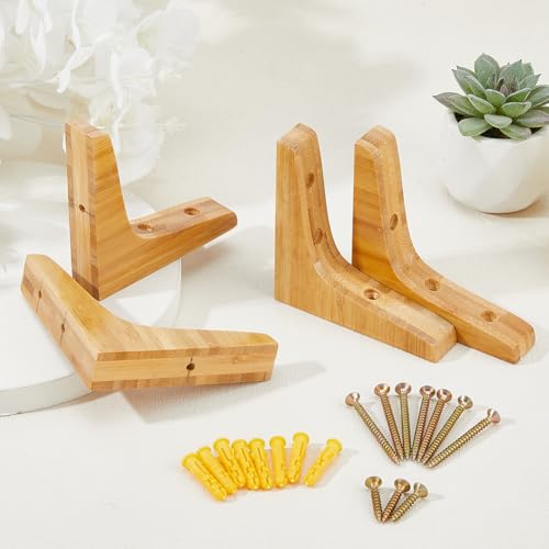 Etagere murale en bois equerre support murale avec vis 4 pcs - 5