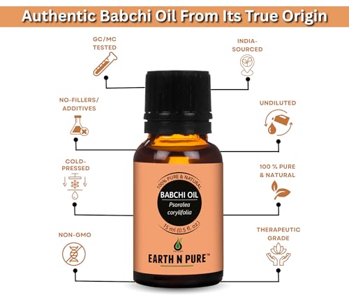Image of Earth N Pure Babchi Oil (Psoralea Corylifolia) | Cold pressed and Undiluted For Skin, Pigmentation, Vitiligo & Uneven Skin Tone - 15ML