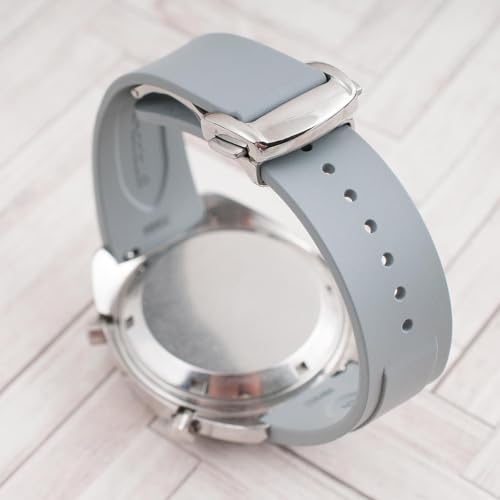 Image of StrapHabit Quick Release Deployant Rubber Watch Strap For Large and Small Wrists - Women and Men - Band FKM Deployment 19mm, 20mm, 21mm, 22mm
