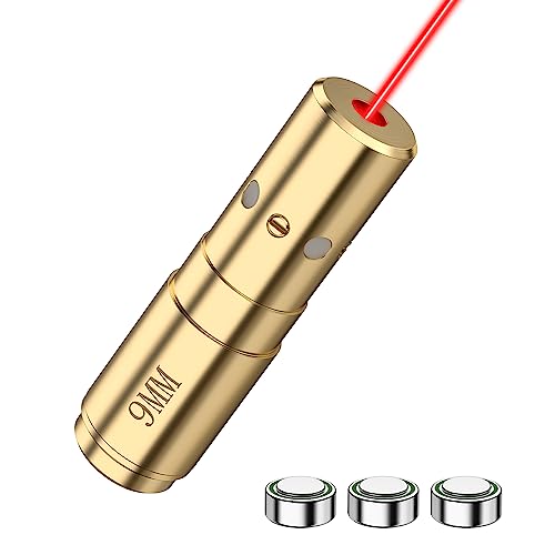 CVLIFE 9mm Laser Bore Sight Red Laser Boresighter with 3 Upgraded Batteries Zeroing Sight